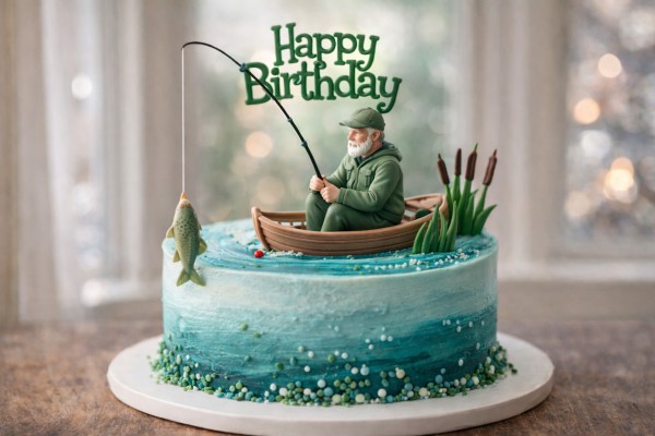 Dzimšanas dienas kūka makšķerniekam - Dzimšanas dienas kartiņa 15