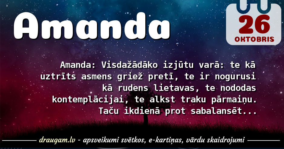 Amanda skaidrojums un vārda diena