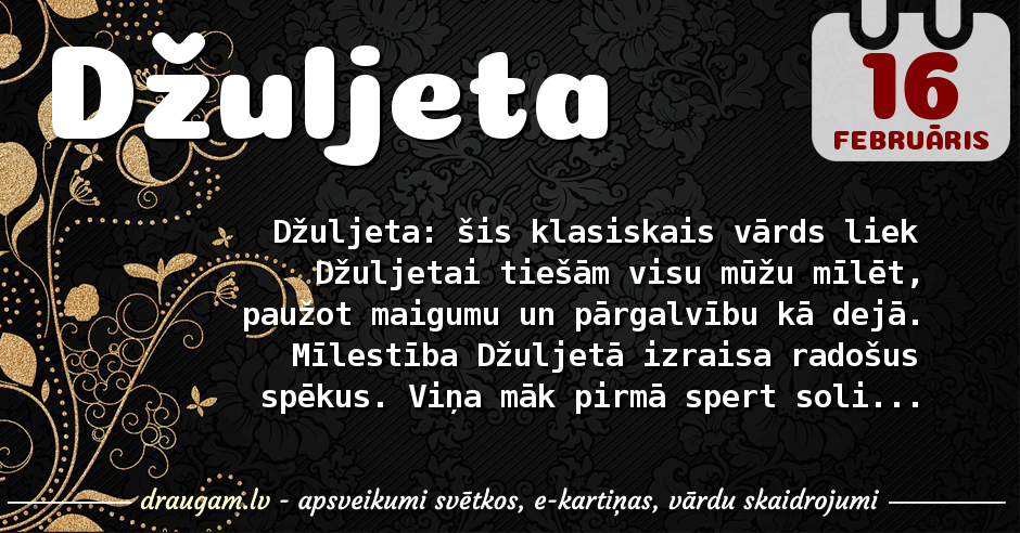 Džuljeta skaidrojums un vārda diena