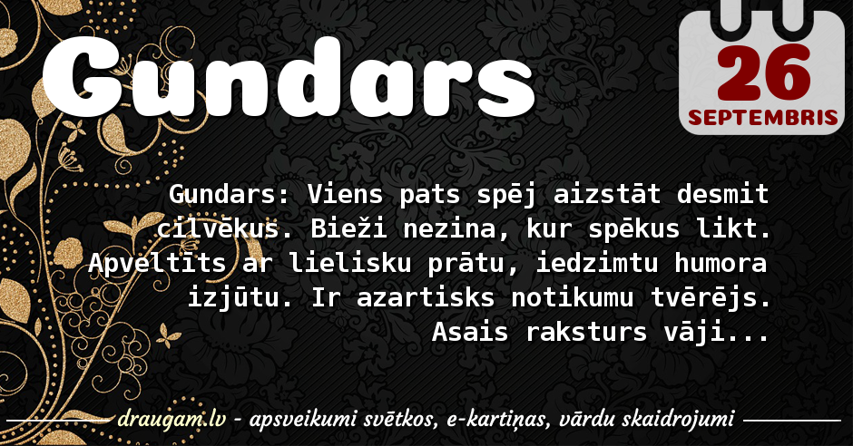 Gundars skaidrojums un vārda diena