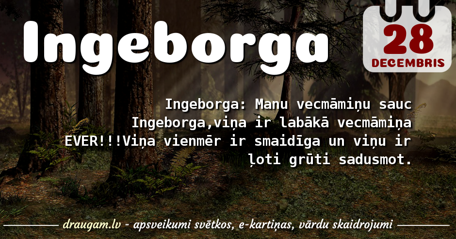 Ingeborga skaidrojums un vārda diena