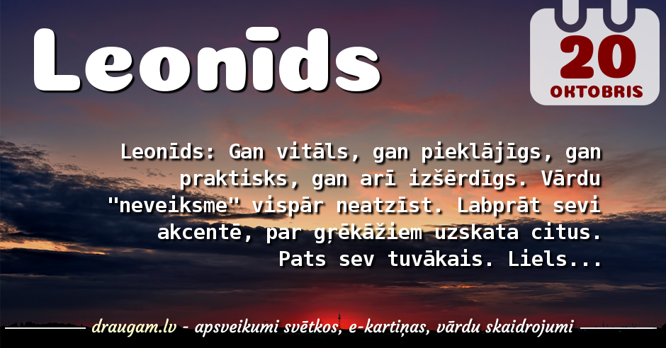 Leonīds skaidrojums un vārda diena