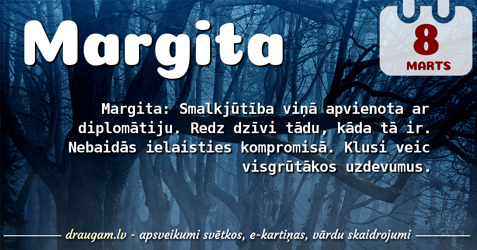 Margita skaidrojums un vārda diena