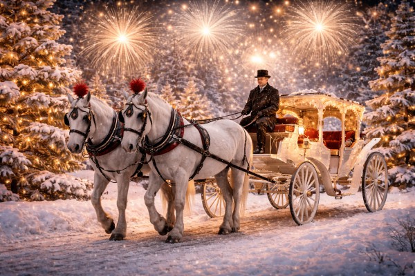 Zirgu pajūgs - Jaungada kartiņa 6