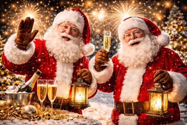 Vecīši sagaida Jauno gadu - Jaungada kartiņa 8