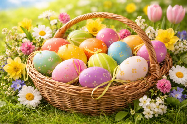 Lieldienu olas grozā - Lieldienu kartiņa 6